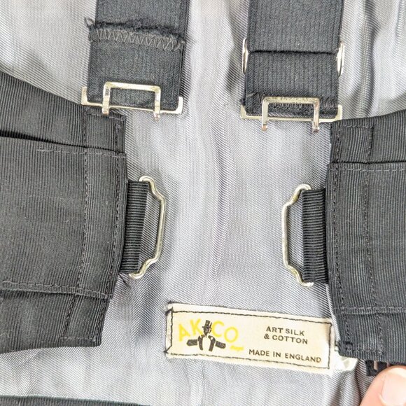 Vintage sz 32 Mackintosh´s Black Art Silk & Cotton length adjustable Cumberband - Picture 2 of 6